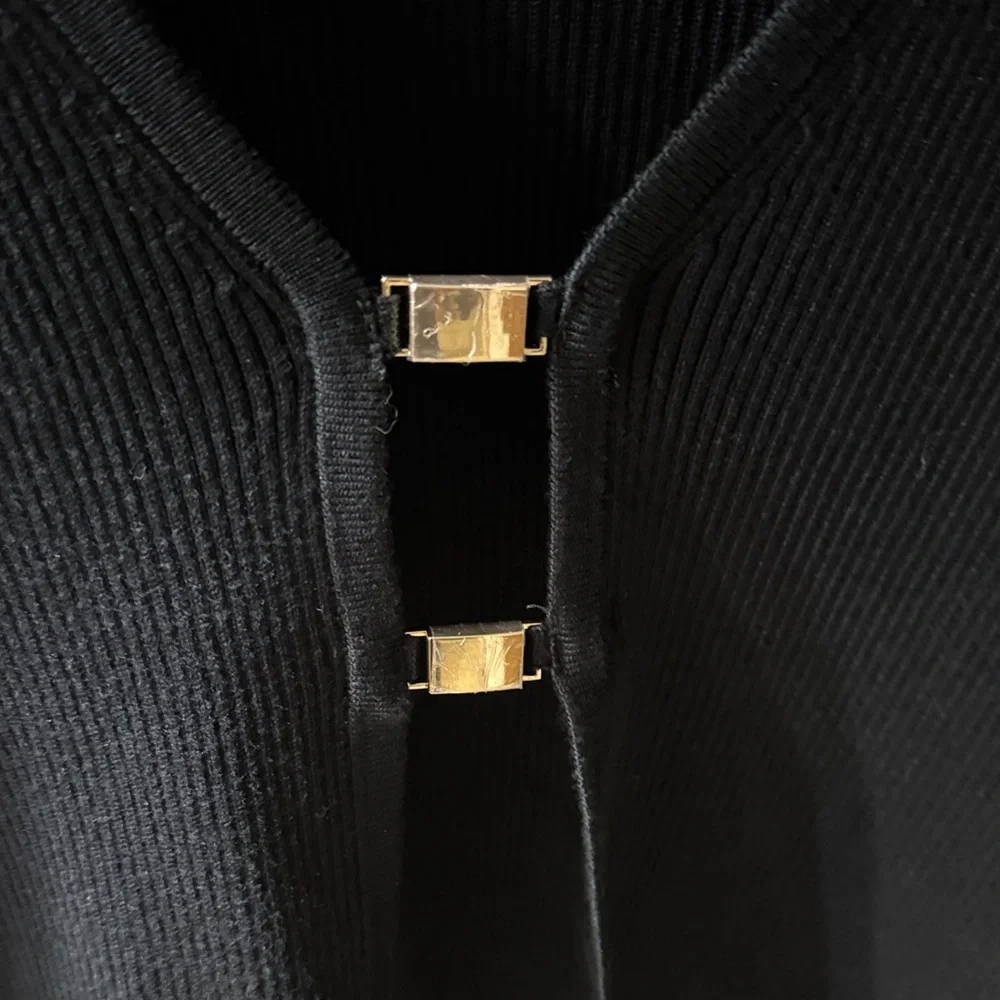 Abercrombie & Fitch Black Cardigan with Gold Clasps